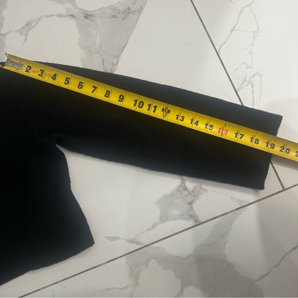 Reformation Sweater Women’s Sz Large Black Cropped Organic Cotton Ribbed Relaxed - Picture 7 of 8